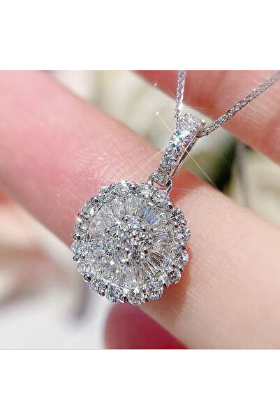 Choice XL697 Huitan Dainty Pendant Necklace with Dazzling CZ Stone Luxury Neck Necklace for Women Wedding P