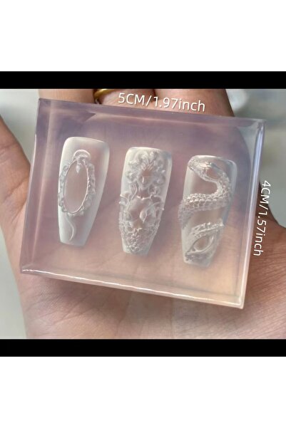 Choice قالب سيليكون لتزيين الأظافر PF-100، بتصميم رأس ثعبان ميدوسا ثلاثي الأبعاد، لتزيين الأظافر، يمكنكِ صنعه بنفسكِ بطريقة فنية إبداعية.