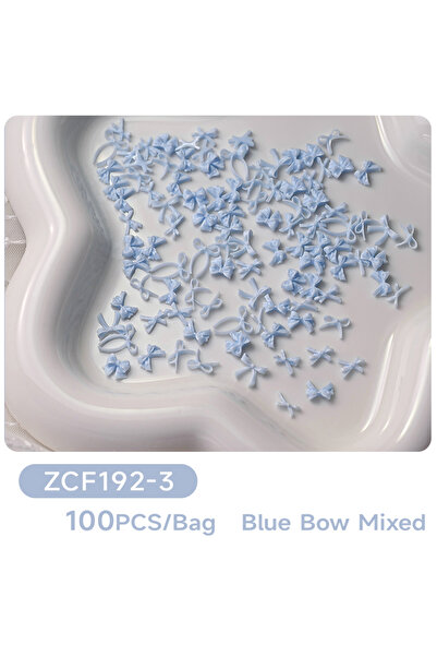 Choice blue 100pcs 3D Baby Blue Mixed Bowknot Nail Art Decorations Resin Swee...