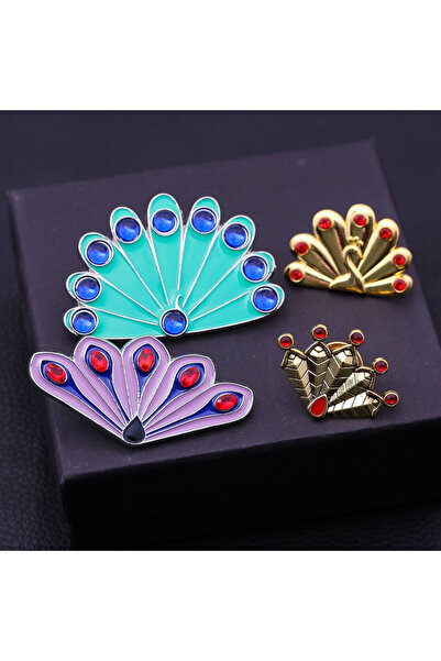 Choice X00631-01-04 Anime Creative Fantail Brooch Crystal Diamond Peacock Bee...