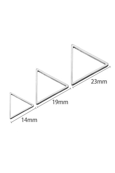 Choice 20 قطعة من حلقات مفاتيح مثلثة الشكل مصنوعة من الفولاذ المقاوم للصدأ، م...