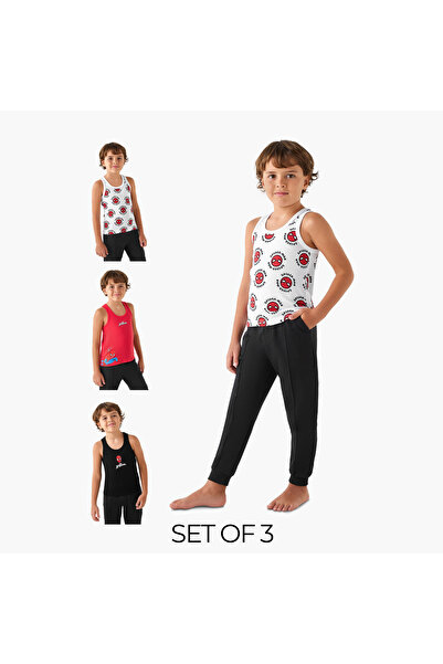 Marvel صدرية مطبوعة بطبعة سبايدر مان - مجموعة من 3 قطع