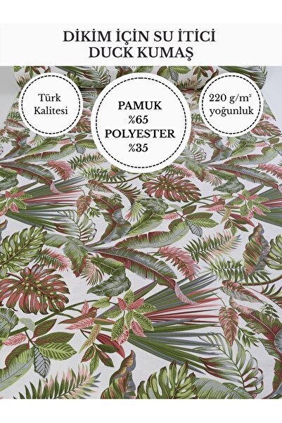 FabricMarket Desenli Su İtici Duck Kumaş | %65 Pamuk %35 Polyester | Masa Ört...