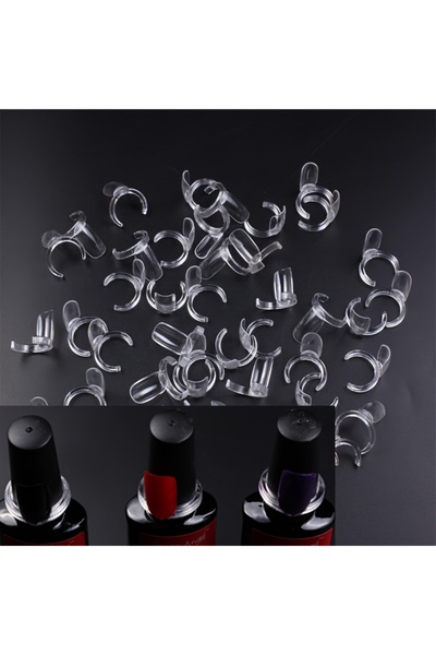 Choice 50pcs Transparent 50Pcs Nail Display Ring DIY Showingself Color Board ...