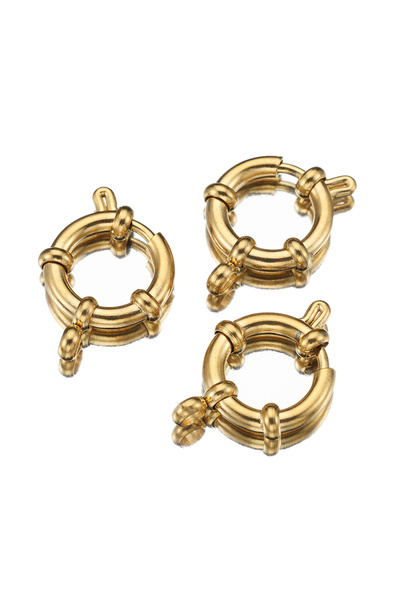 choice2 14mm Gold color 4pcs Stainless Steel Sailor Buckles Figure 8 Spring B...