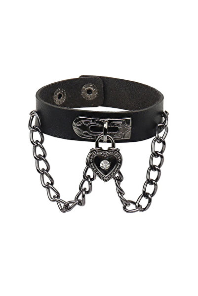 Choice سوار على شكل قلب من التسعينيات، قابل للتعديل، بتصميم بانك روك، مصنوع م...