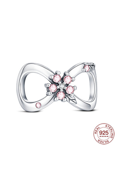 Choice NBC0652 925 Sterling Silver Plated Bead Pink Cherry Blossom Collection...