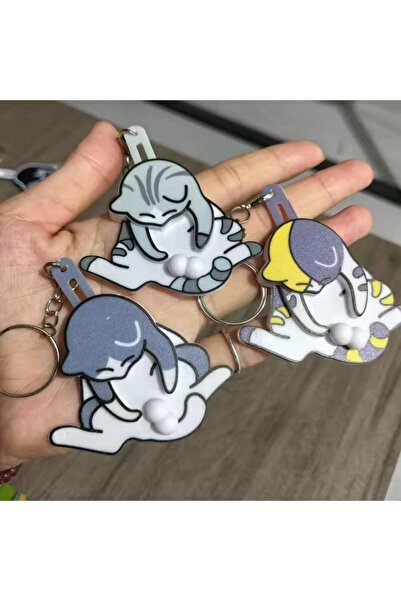 Choice 3PCS Kit Playful Cat Interactive Keychain, Funny Wiggling Cat Kitten Moving Pendant Bag Charm, Rotat