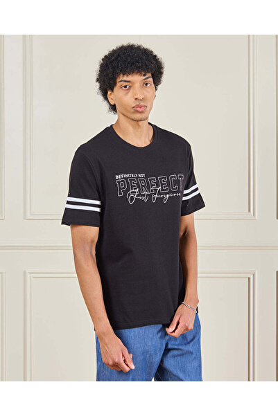 REDTAG تي شيرت رجالي أسود بيكيه نشط