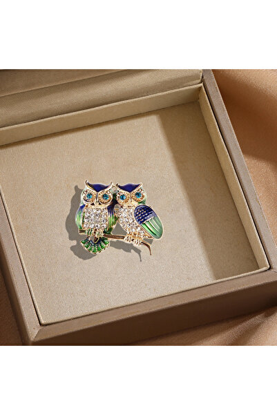 Choice دبوس زينة على شكل بومة بنفسجي، مرصع بالألماس، مناسب لجميع أنواع الملاب...