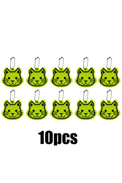 Choice 10pcs green 10PCS Cat Reflective Pendant PVC Material Double Sided Ref...