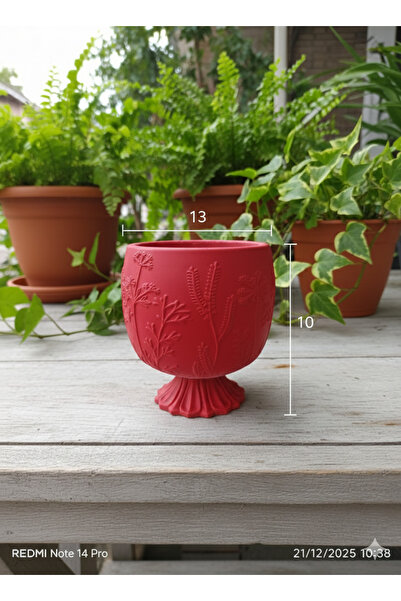 Yades Taş ayaklı dekoratif saksı Orkide, Çiçek ve Kaktüs saksısı.