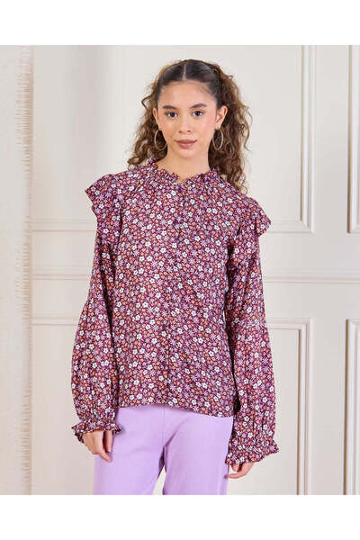 REDTAG Senior Girls Burgundy Printed Blouse