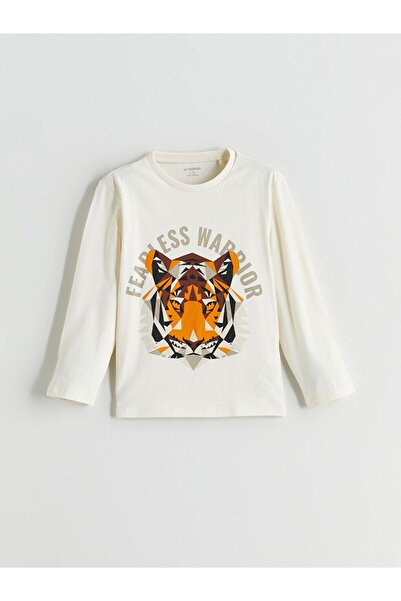 LC Waikiki Crew Neck Tiger Printed Boy's T-Shirt