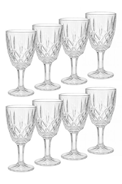 ALQANNAS 8 Piece Crystal Glass Juice Cup Set with Base | Premium Elegant Drinkware
