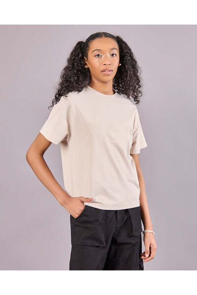 REDTAG Senior Girls Beige Embroidered Top