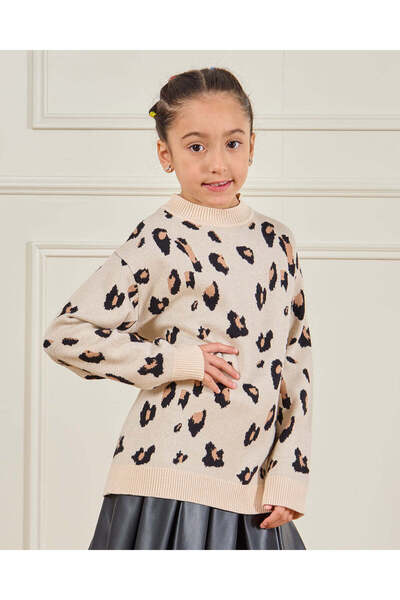 REDTAG Girls Beige Printed Pullover