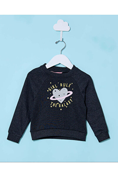 REDTAG Infant Boys Black Printed Sweatshirt
