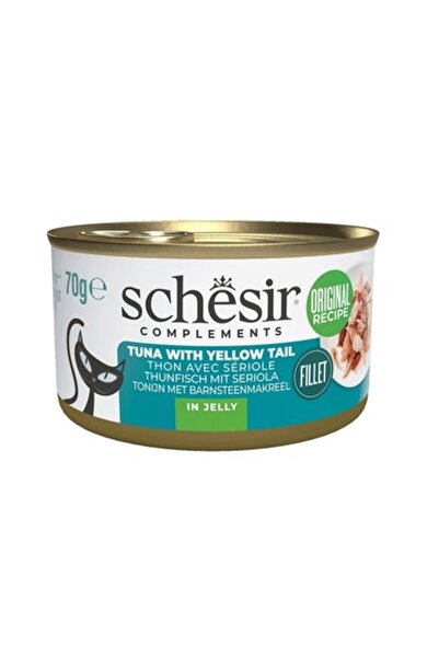 Schesir Tamamlayıcı Ton Ve Sarı Kuyruk Balıklı Jöle İçinde Kedi Konservesi 70G