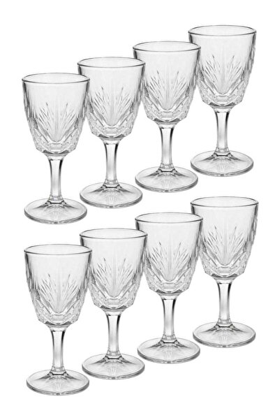 ALQANNAS 8 Piece Crystal Glass Juice Cup Set with Base | Premium Elegant Drinkware