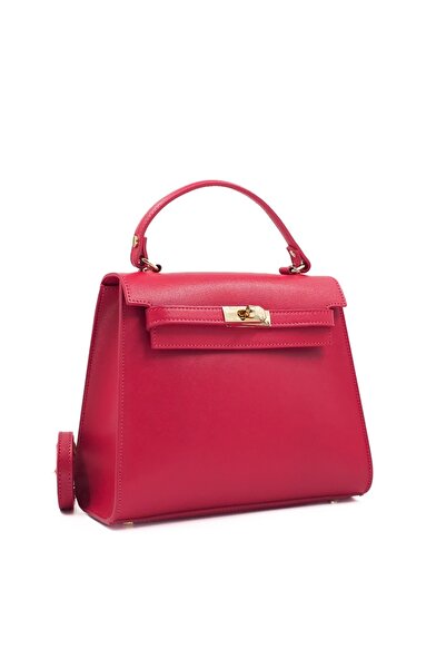 Posete Fagaras Teresa Leather Purse - Fuchsia, Casual Bag Made of Genuine Leather, Handbag, Bags