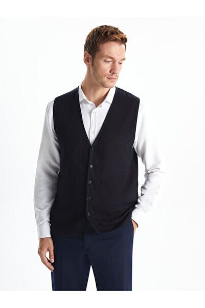 LC Waikiki LCWAIKIKI Classic Standard Mold V-Neck Men's Knitwear Vest