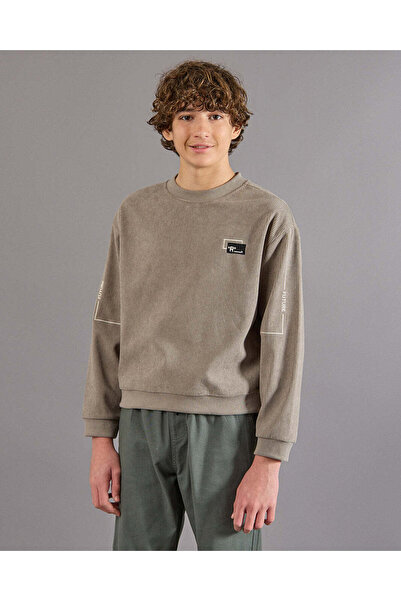 REDTAG Senior Boys Green Print Sweatshirt
