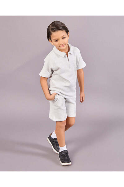 REDTAG Junior Grey Polo With Short Set (2 Piece)