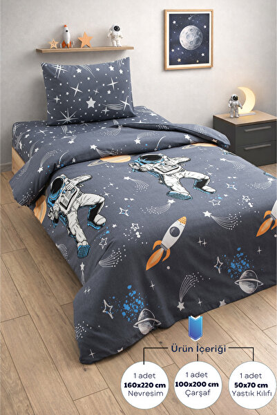 Formeya Постільна білизна з еластичним простирадлом з малюнком космонавтів – ...