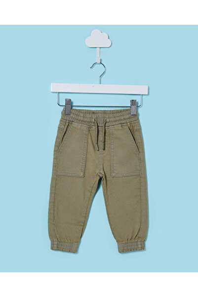 REDTAG Infant Boys Olive Knit Denim Jogger Jeans