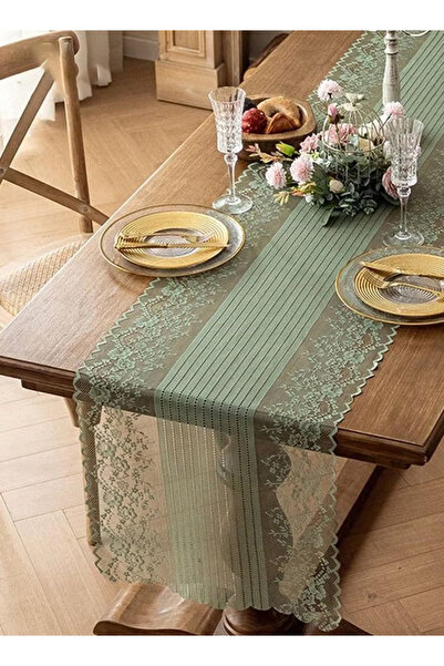 Generic Table runner, rustic Bohemian gauze table runner, romantic lace tablecloth, 5.9 feet long