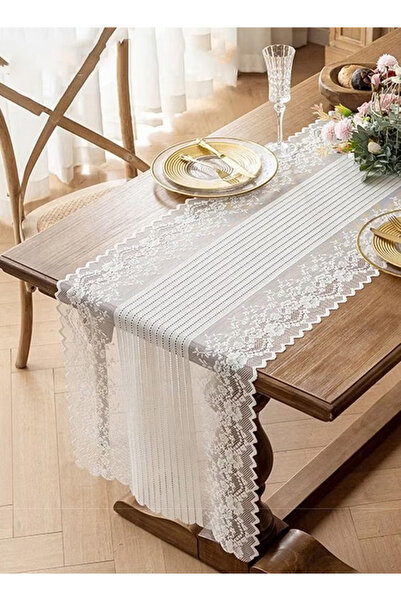 Generic Table runner, rustic Bohemian gauze table runner, romantic lace tablecloth, 5.9 feet long