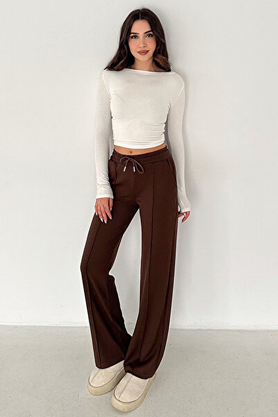 Noa&Noa بنطلون نسائي بقصة فضفاضة مع تفاصيل خياطة - مريح للحركة