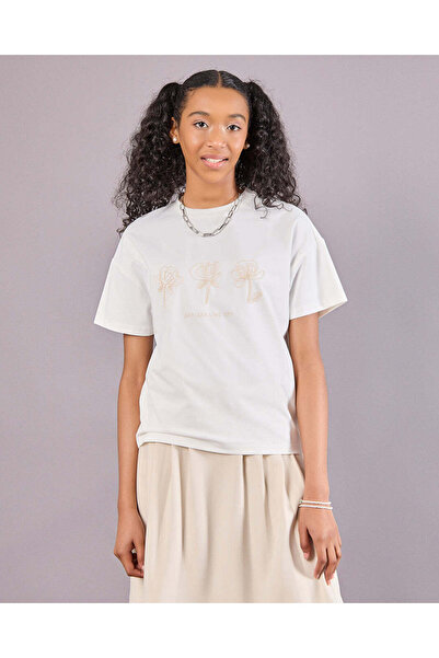 REDTAG Senior Girls White Embroidered Top