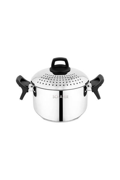 Schafer Gourmet Strainer Pasta Pot 2 Pieces-Inox