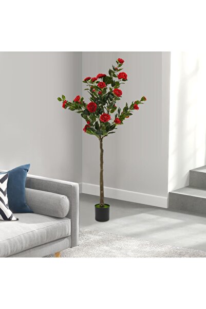 Sumkyle Artificial Camellia Tree 150cm - Nearly Natural Faux Plants Indoor, with Easy Assembly