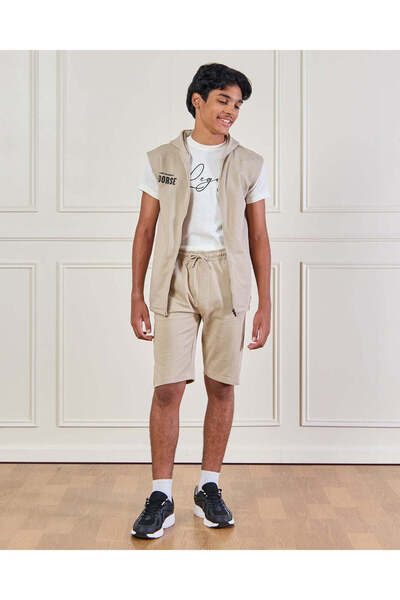 REDTAG Senior Boys Beige And White Printed Set (3 Piece)