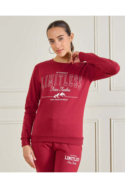 REDTAG Women Burgundy Basic Sweatshirt