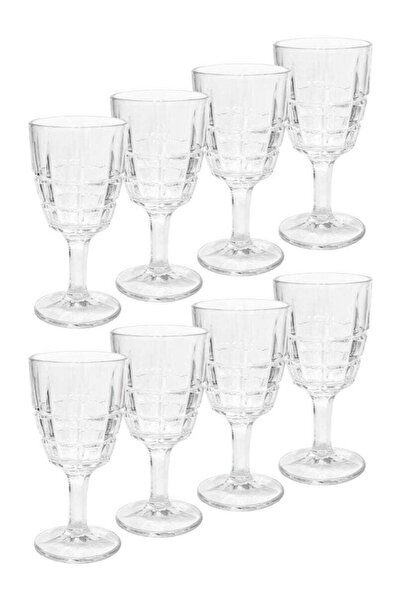 ALQANNAS 8 Piece Crystal Glass Juice Cup Set with Base | Premium Elegant Drinkware