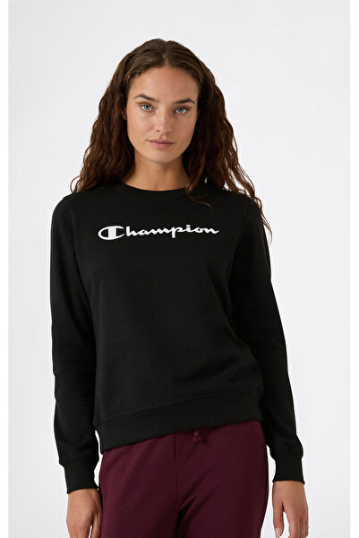 Champion Script Shop Crewneck Sweatshirt Siyah Kadın Sweatshirt - 118427-KK001