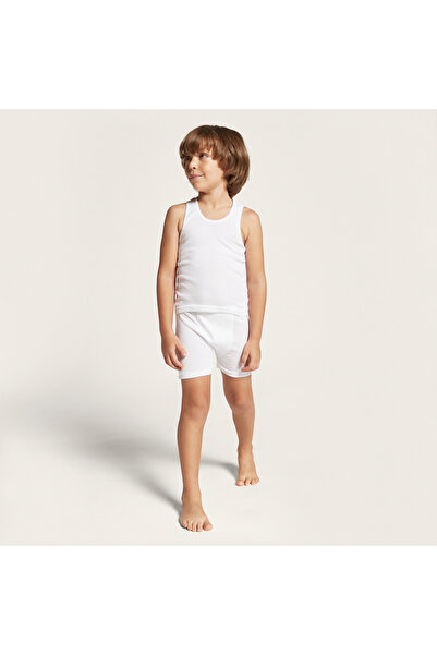 Juniors Solid Scoop Neck Vest with Boxers