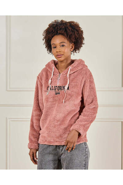 REDTAG Senior Girls Beige Hooded Sweatshirt