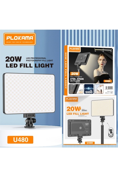 PLOKAMA U480 Professional LED Video Light, 20W Photography Fill Light