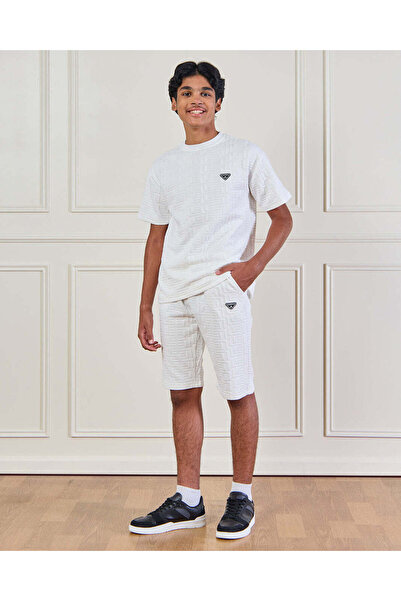 REDTAG Senior Boys White Jacquard Set (2 Piece)