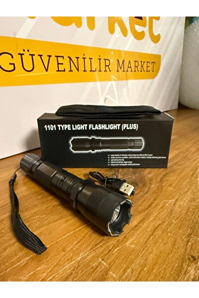 titumarket Led Fener - Şok3woltlu ( El Feneri Uzun görüşlü ) Şarjlı Dolabilen...