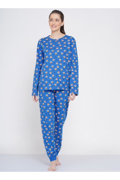 LAUREN SMITH Women's Pajama Set Full Sleeve Top with pants 2 Piece Sleepwear Cotton Ladies Soft Pjs Lounge Set