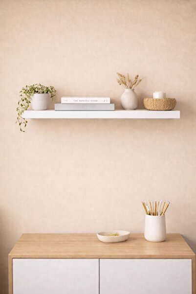ADIM EBATLAMA White Wall Shelf Floating Shelf Hidden Shelf 40 cm