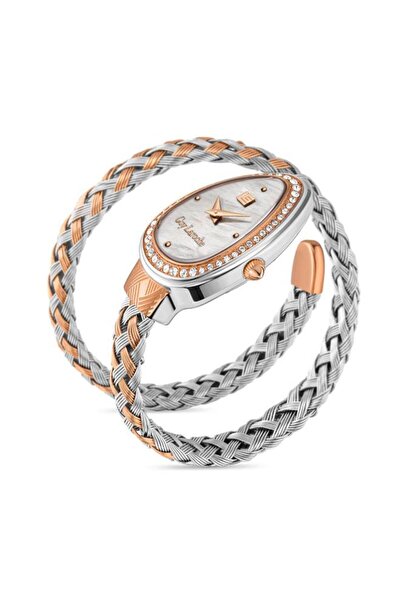 Guy Laroche ساعة أديل وايت النسائية ذات المينا المصنوع من عرق اللؤلؤ، والسوار...