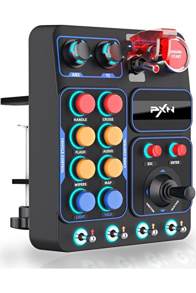 pxn CB1 Button Box - Steering Wheel Side Panel, Auxiliary ETS2 Controller - PC Only | 19 Sim Buttons