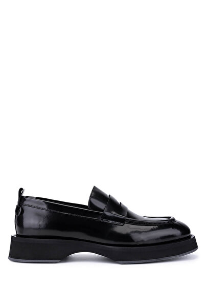 Tamer Tanca Men's Genuine Leather Black Loafer Shoes